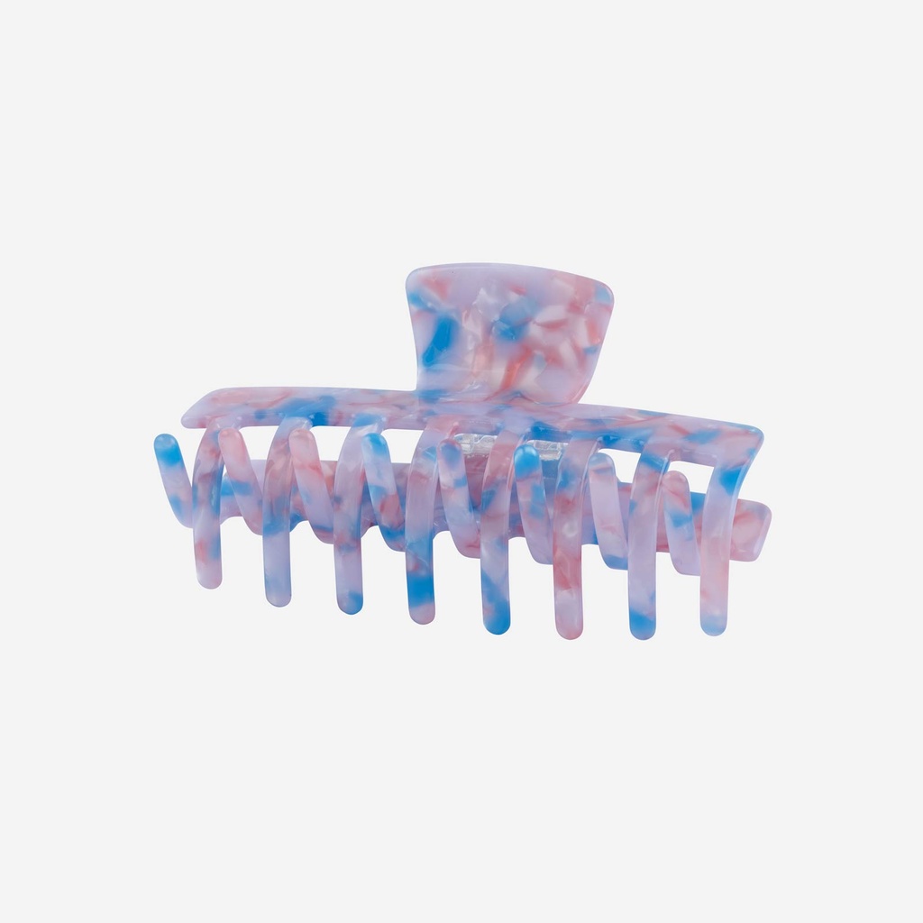Hårklämma rosa/ljusblå - 9 cm