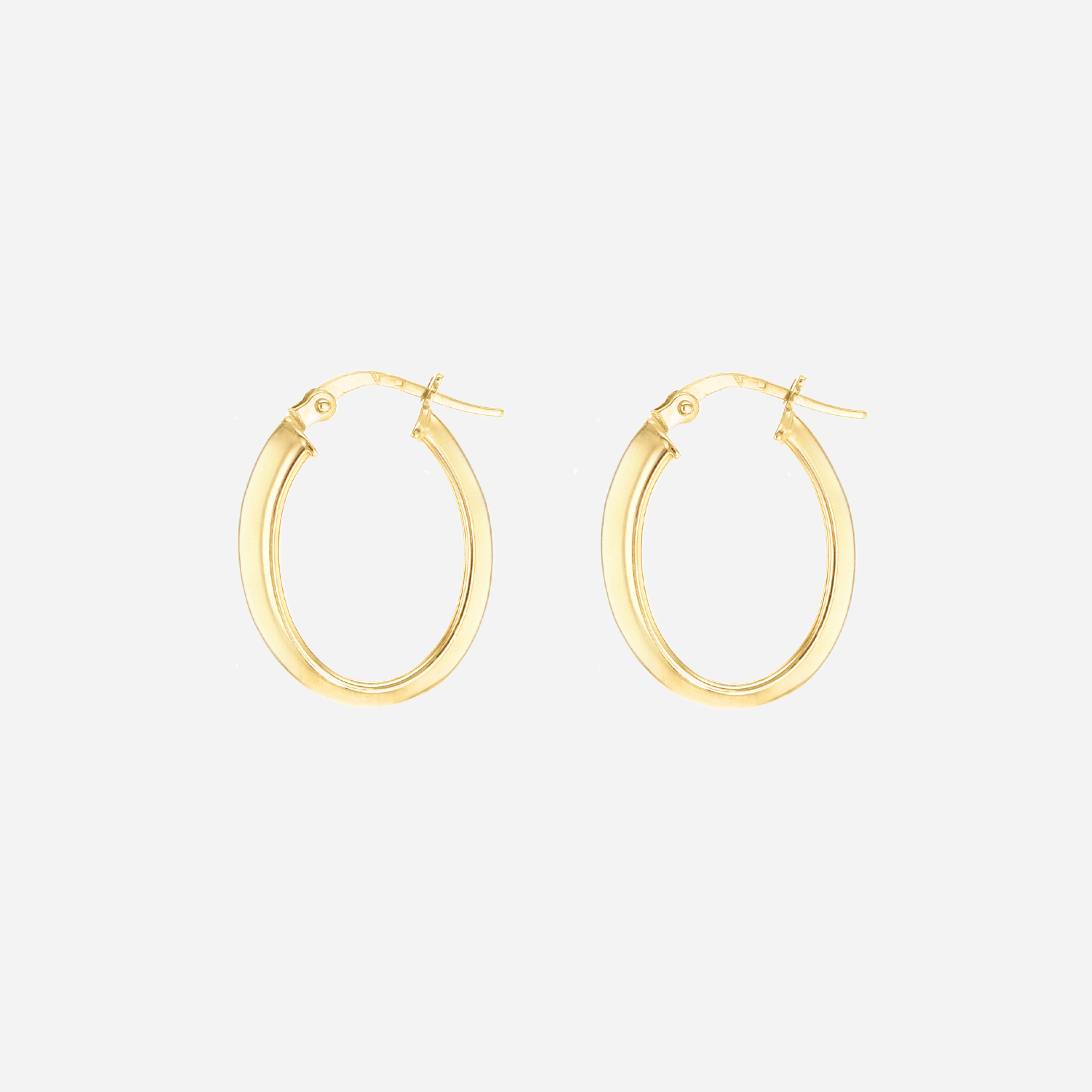 Örhängen 9k guld - ovala hoops 20x22 mm