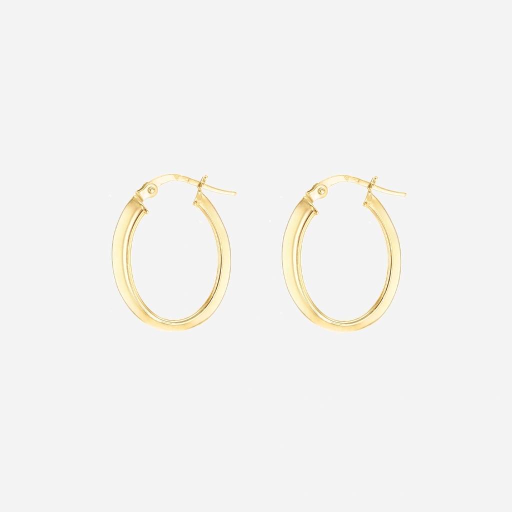 Örhängen 9k guld - ovala hoops 20x22 mm