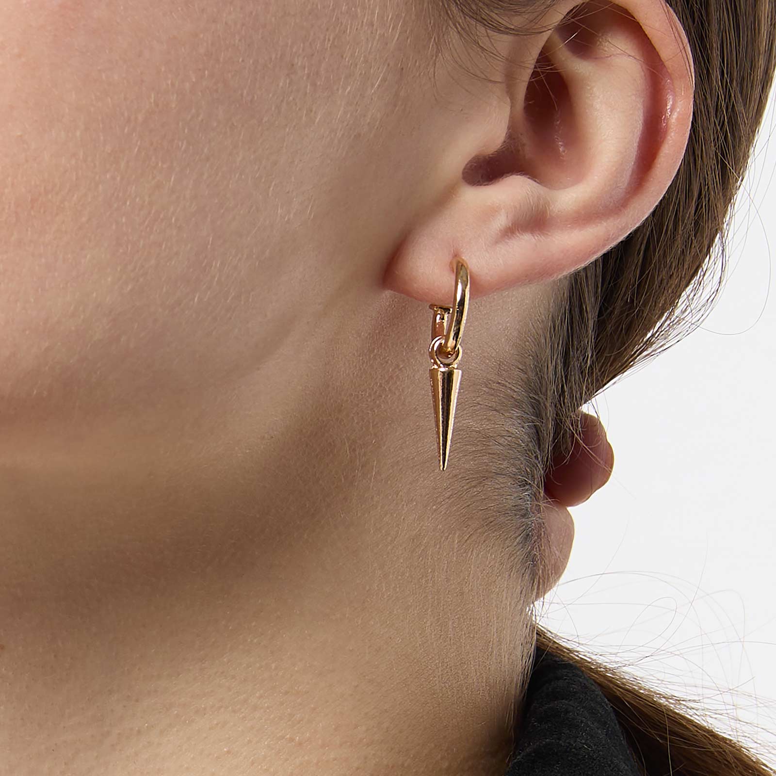 Guldfärgade hoops - släta nitar, 12mm