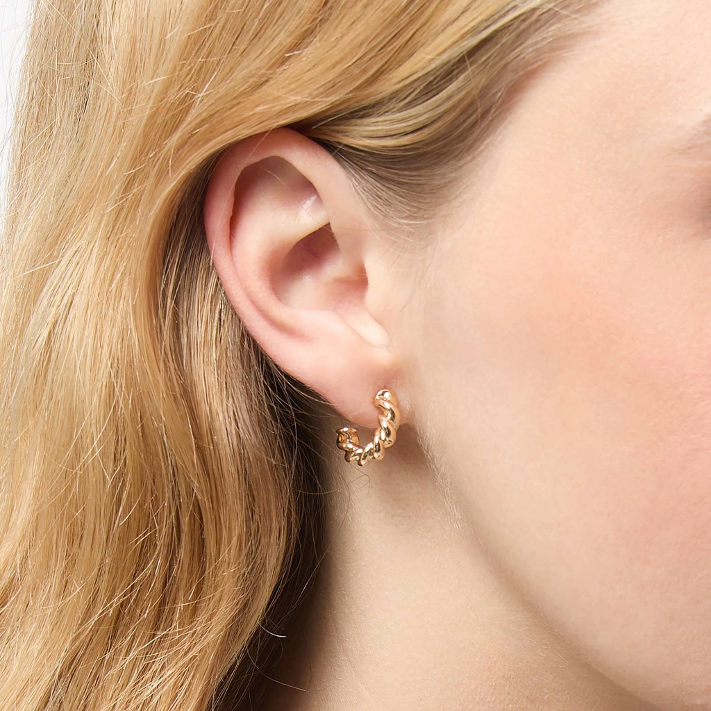 3-pack örhängen - guldfärgade hoops, 13mm