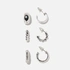3-pack örhängen - silverfärgade hoops, 13mm