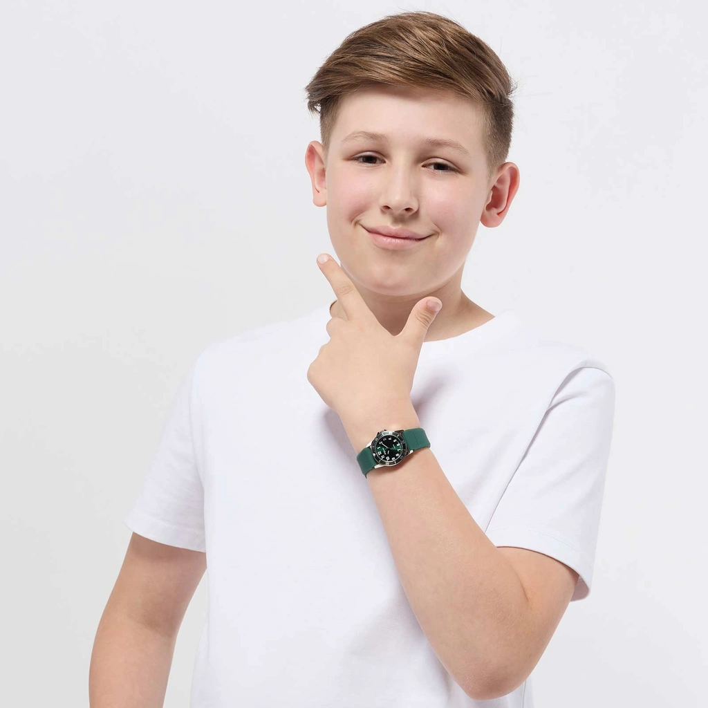 California barnklocka - gummiband, grön 30 mm