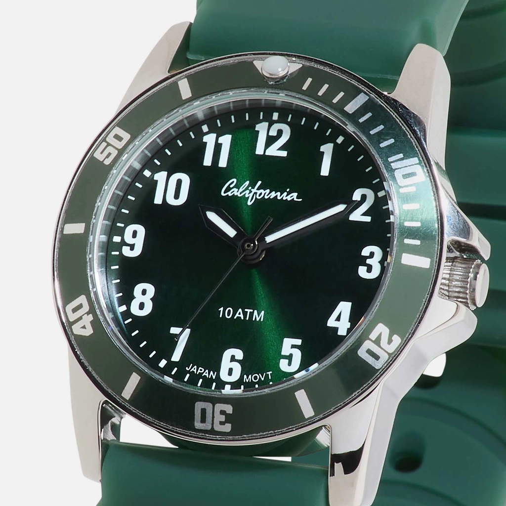 California barnklocka - gummiband, grön 30 mm