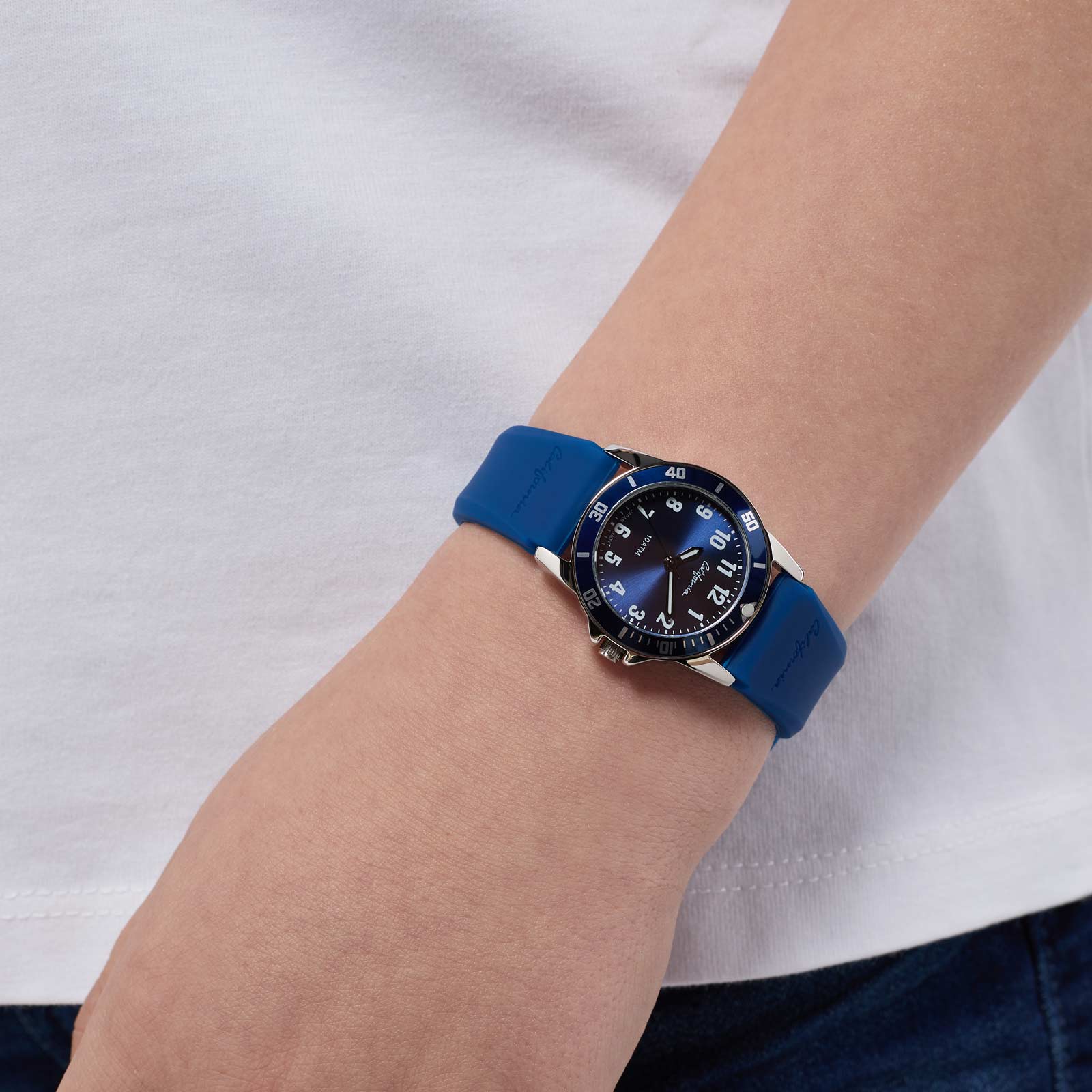 California barnklocka - gummiband, blå 30 mm