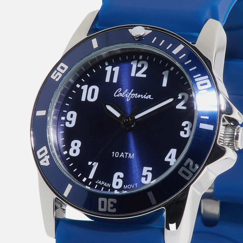 California barnklocka - gummiband, blå 30 mm