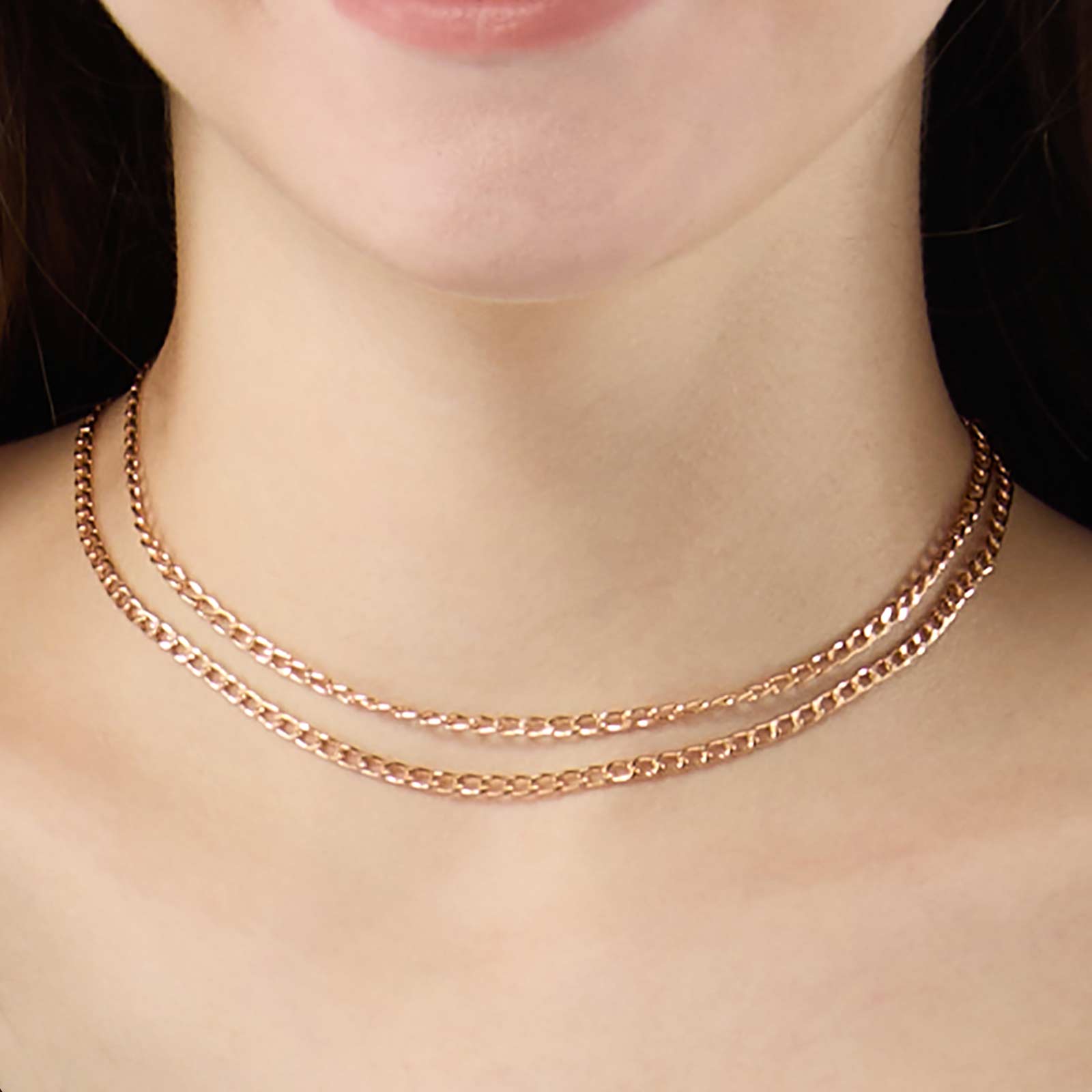 Guldfärgat halsband / Belly Chain - pansarkedja 70+6 cm