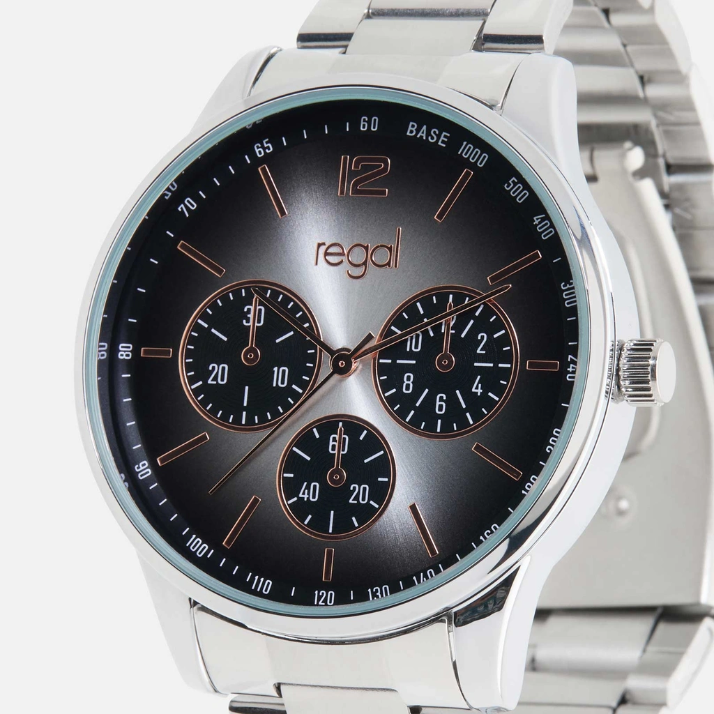 Regal herrklocka -  metallband, silverton/grå, 42mm