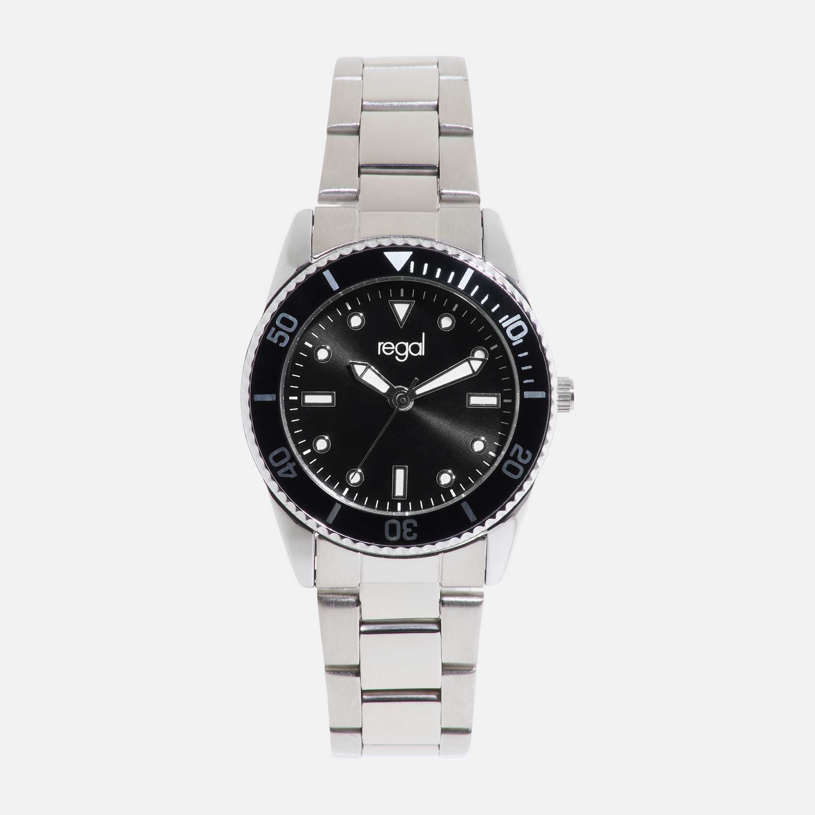 Regal barnklocka - metallband, silver/svart, 30 mm