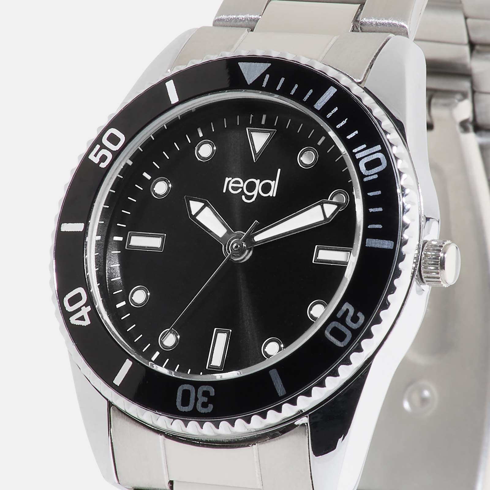 Regal barnklocka - metallband, silver/svart, 30 mm