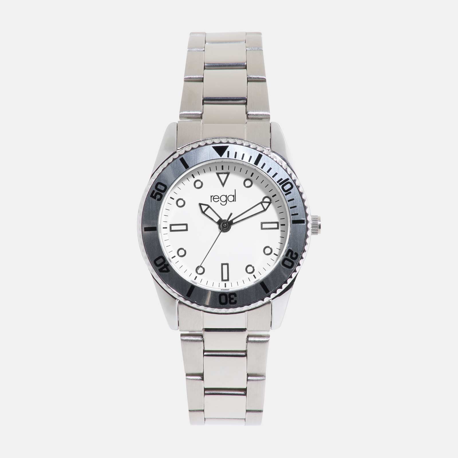 Regal barnklocka - metallband, silver/vit, 30 mm