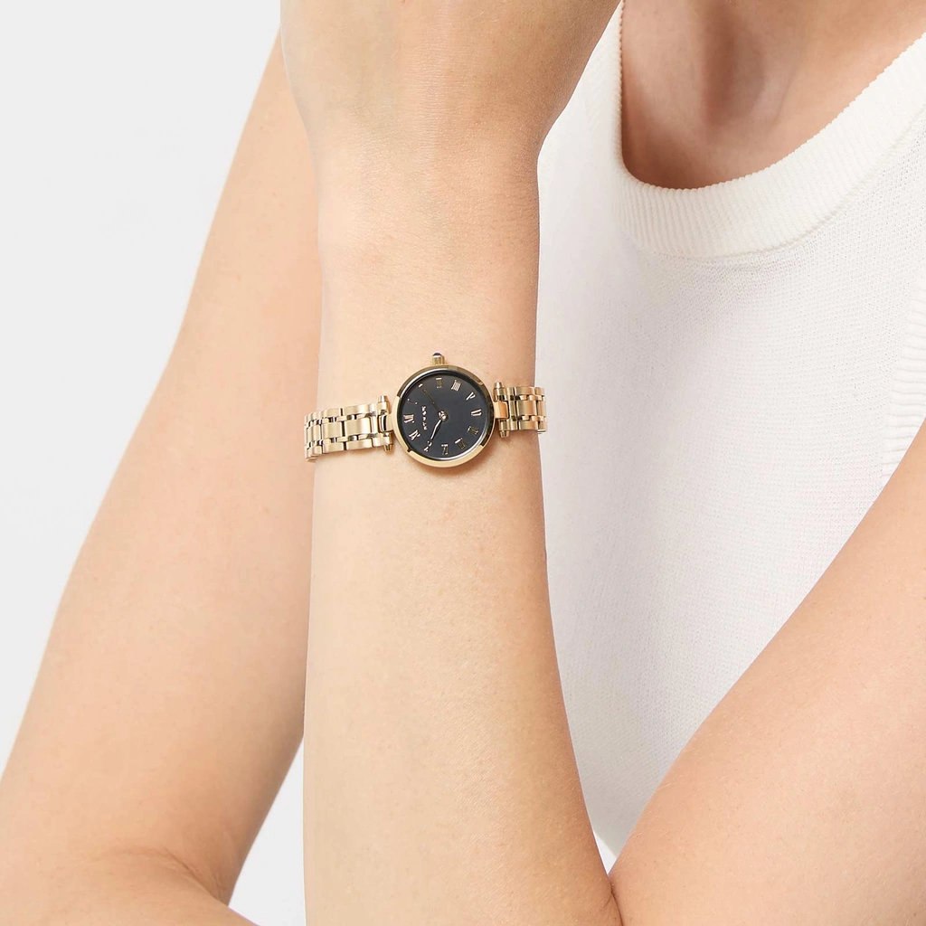 Ivy n Rox Timeless damklocka - rund, guld/svart, 24 mm