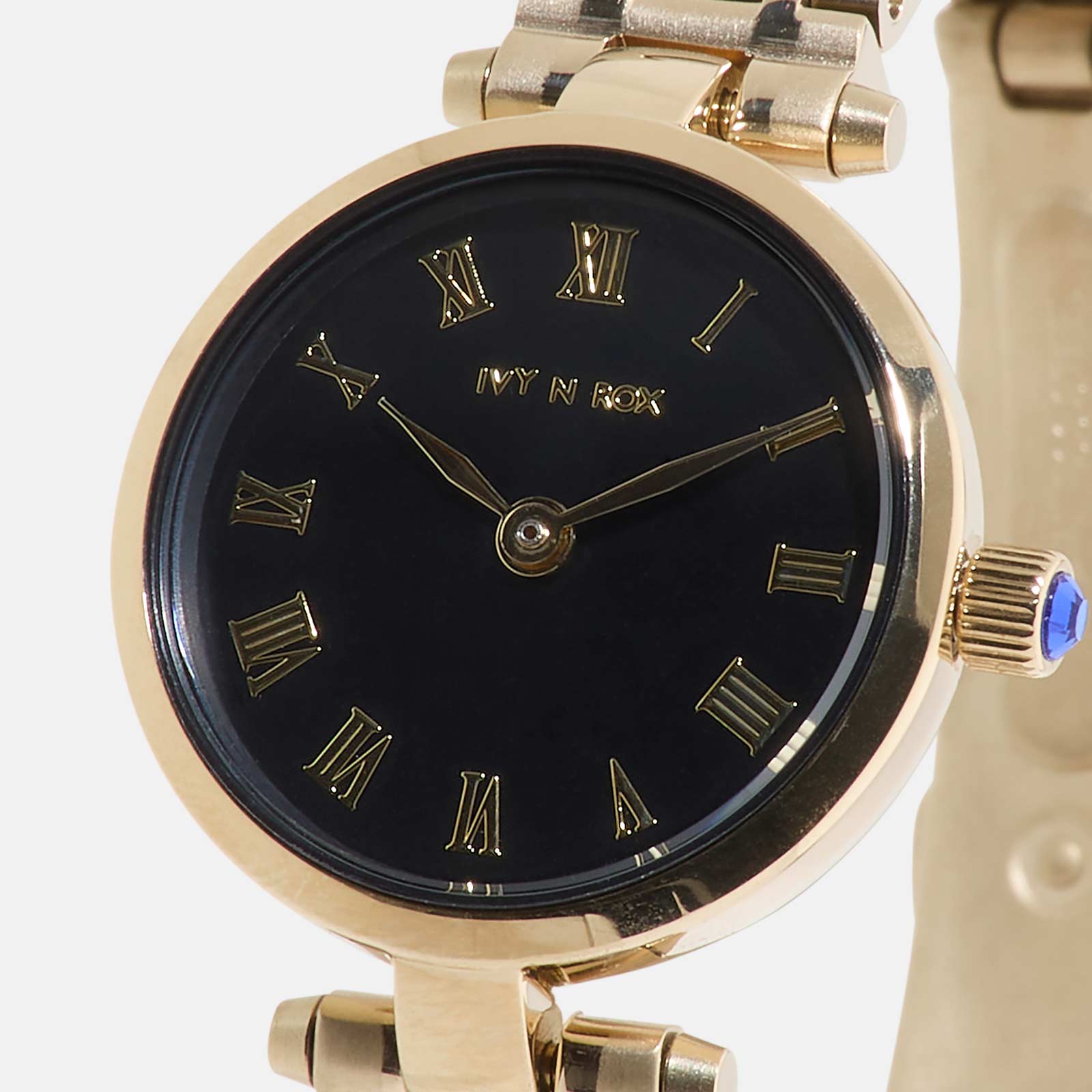 Ivy n Rox Timeless damklocka - rund, guld/svart, 24 mm