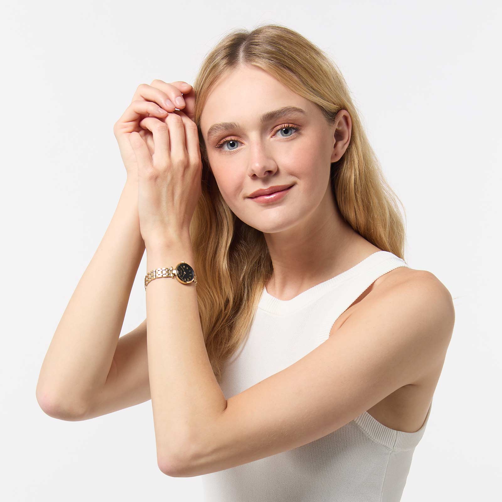 Ivy n Rox Timeless damklocka - rund, guld/svart, 24 mm