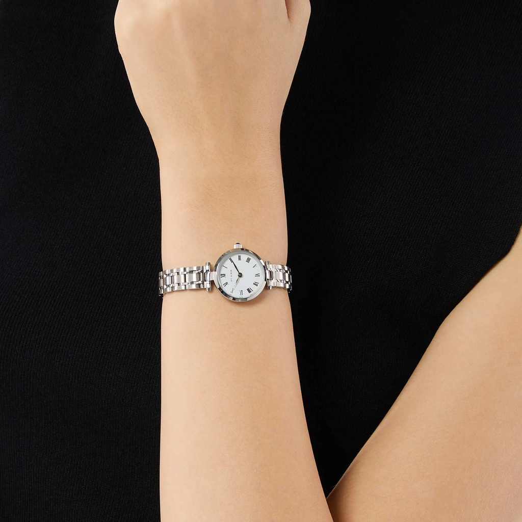 Ivy n Rox Timeless damklocka - rund, silver/vit, 24 mm