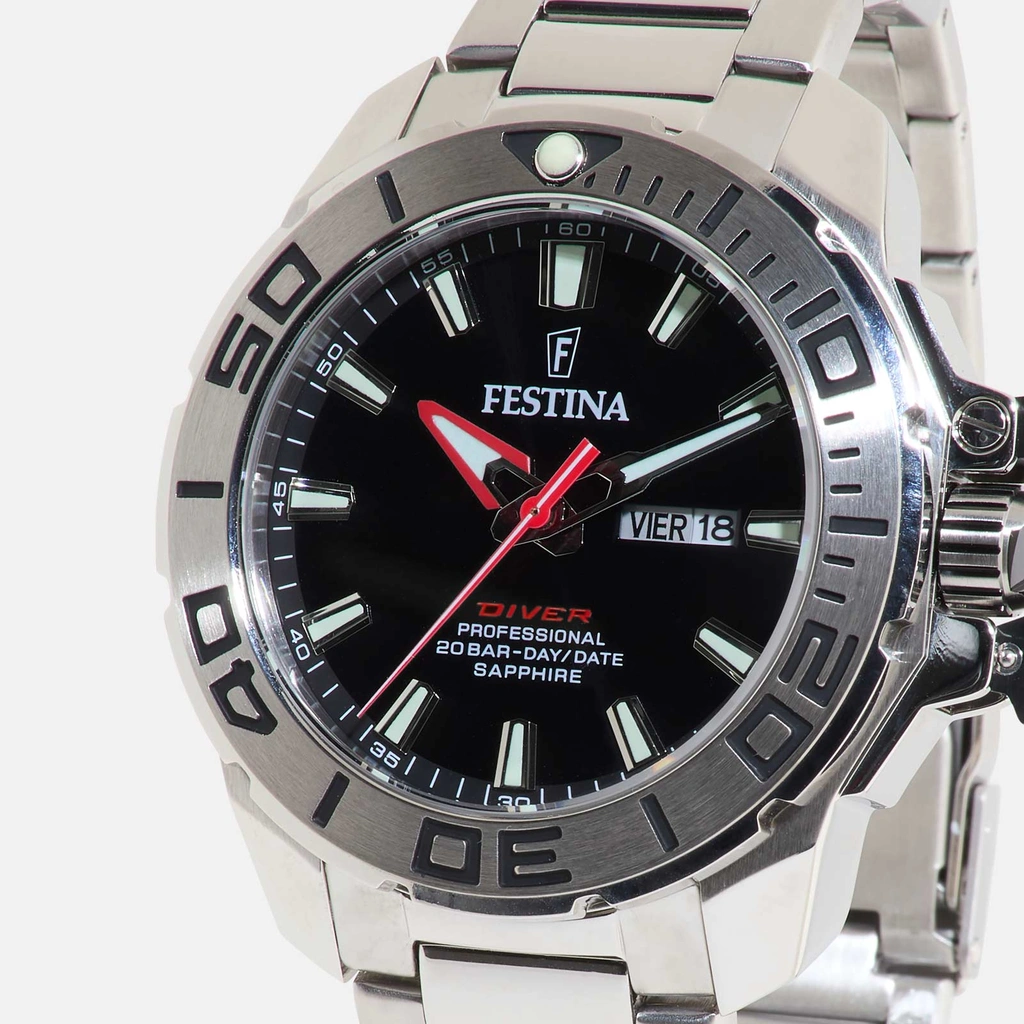 Festina F20665/4 Diver - herrklocka, stål/svart, 46mm