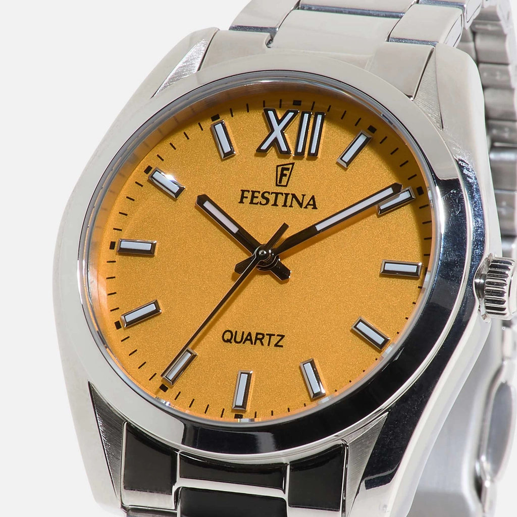 Festina F20622/G Boyfriend - damklocka, stål/gul, 37mm
