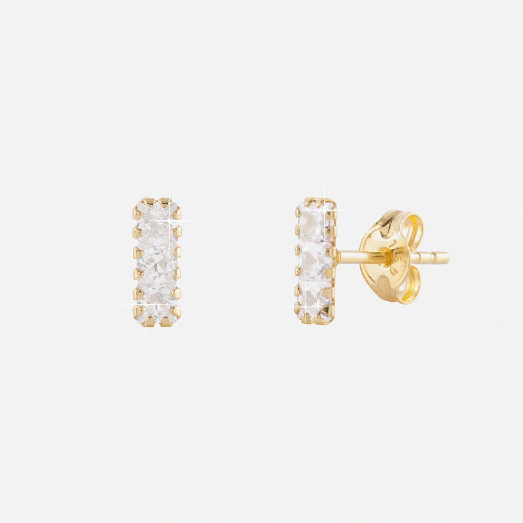Örhängen 18k guld - Stavar 2x6 mm