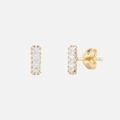 Örhängen 18k guld - Stavar 2x6 mm