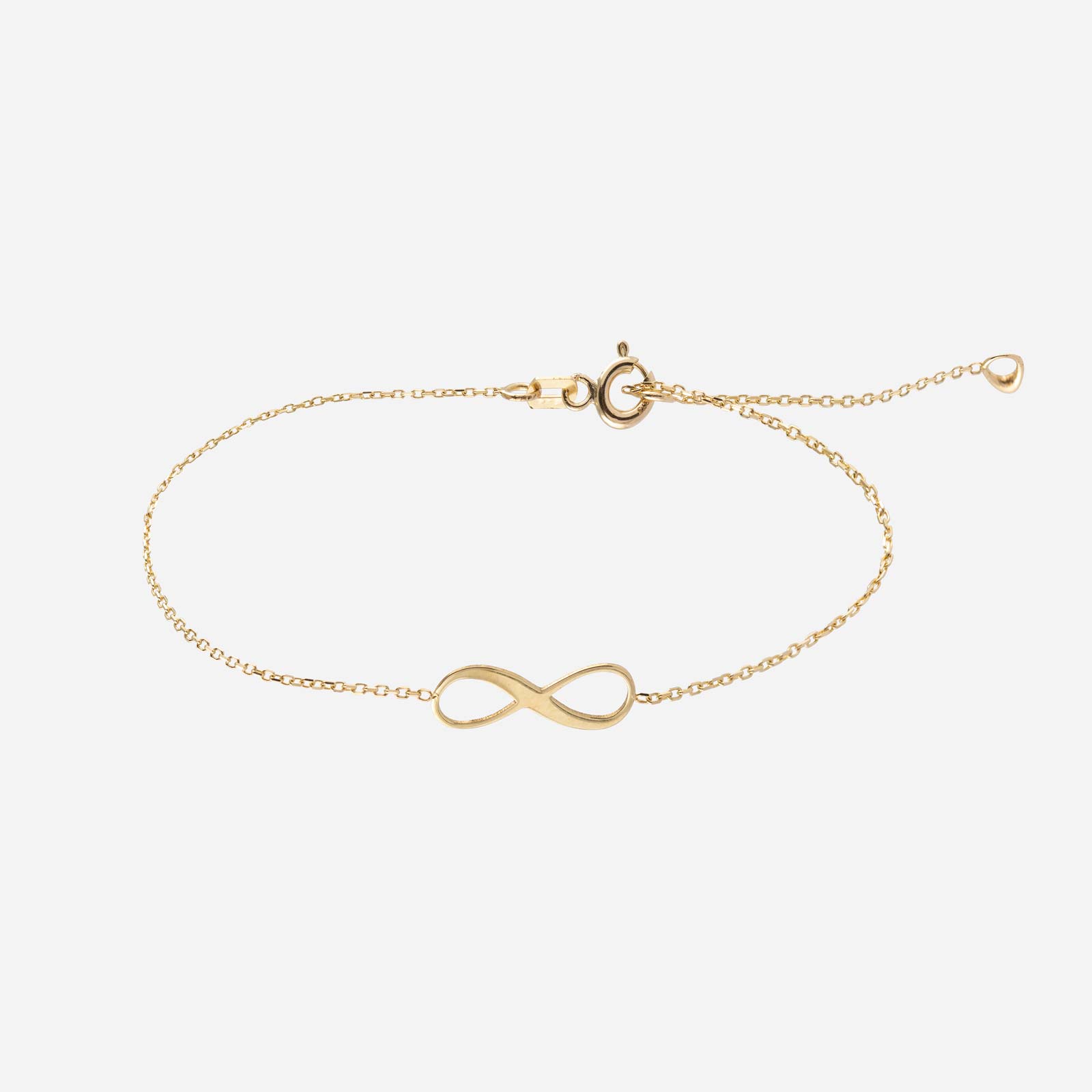 Armband dam 9k guld infinitysymbol - 16-19cm
