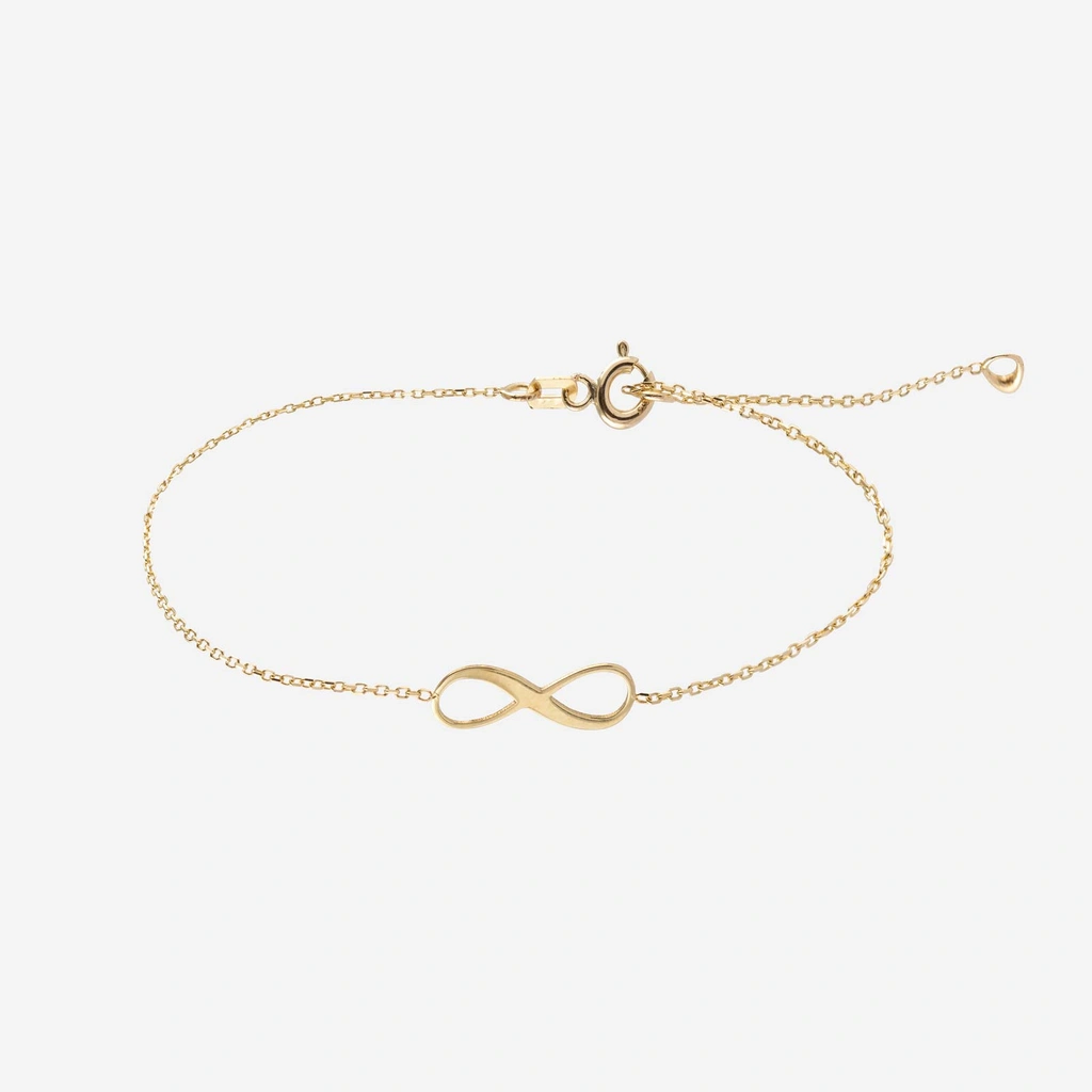 Armband dam 9k guld infinitysymbol - 16-19cm