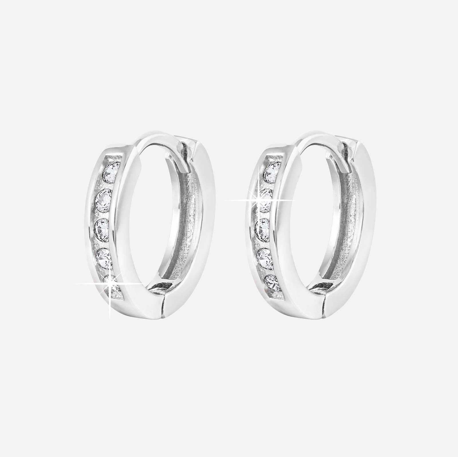 Örhängen i äkta silver - hoops med stenar 13,5mm