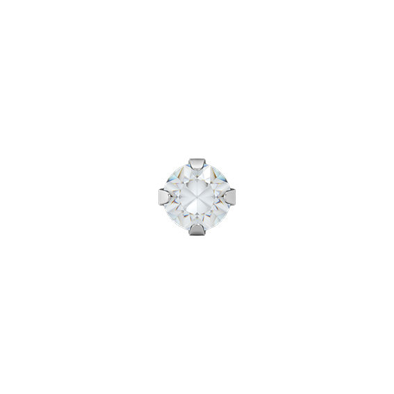 STUDEX - 1st örhänge kirurgiskt stål, Kubisk Zirkonia 3mm
