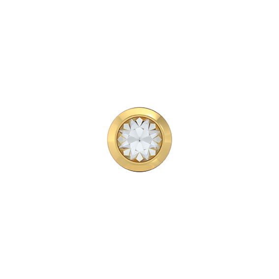 STUDEX - 1st guldpläterat örhänge, bezelinf. Kubisk Zirkonia, 3mm