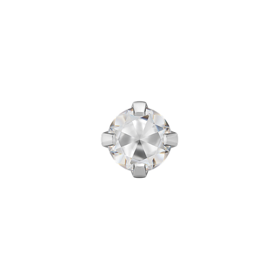 STUDEX - 1st örhänge kirurgiskt stål, Kubisk Zirkonia 4mm