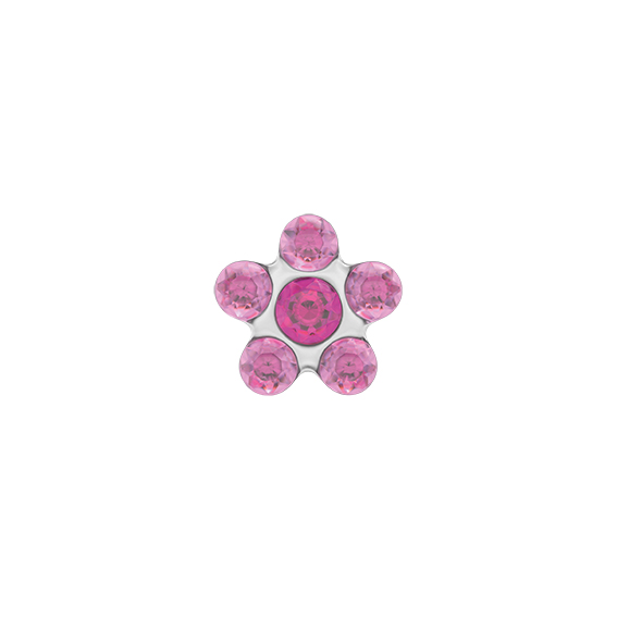 STUDEX - 1st örhänge kirurgiskt stål, rosa blomma 5mm