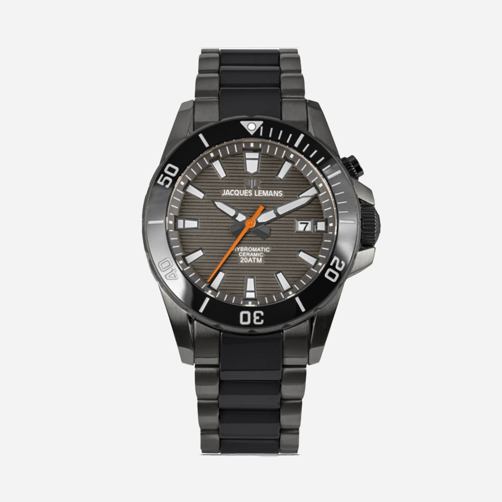 Jacques Lemans Hybromatic - herrklocka, svart/grå, 42mm