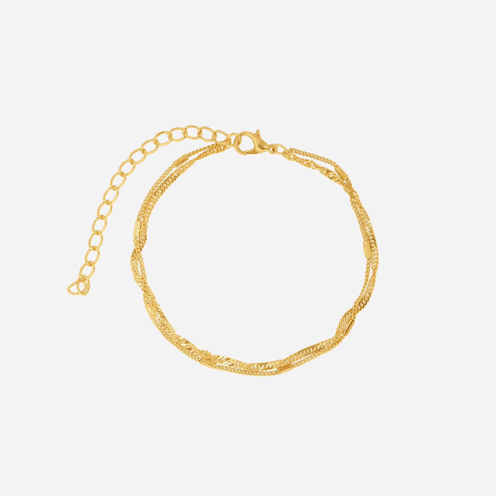 Guldfärgad fotlänk - två kedjor