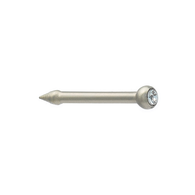 STUDEX - 1st näspiercing, titan, champagnefärgad kristall 2mm