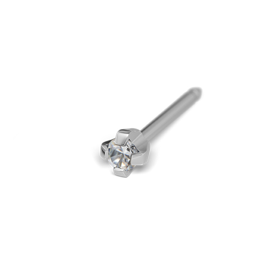 STUDEX - 1st örhänge kirurgiskt stål, Kubisk Zirkonia 2mm