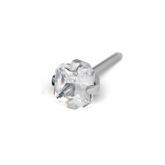 STUDEX - 1st örhänge kirurgiskt stål, Kubisk Zirkonia 5x53mm