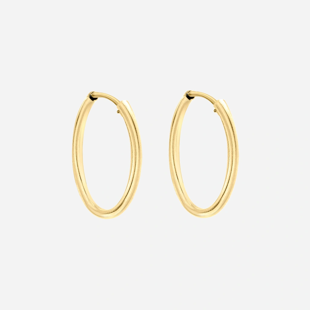 Örhängen 9k guld - rörformade hoops 18 mm