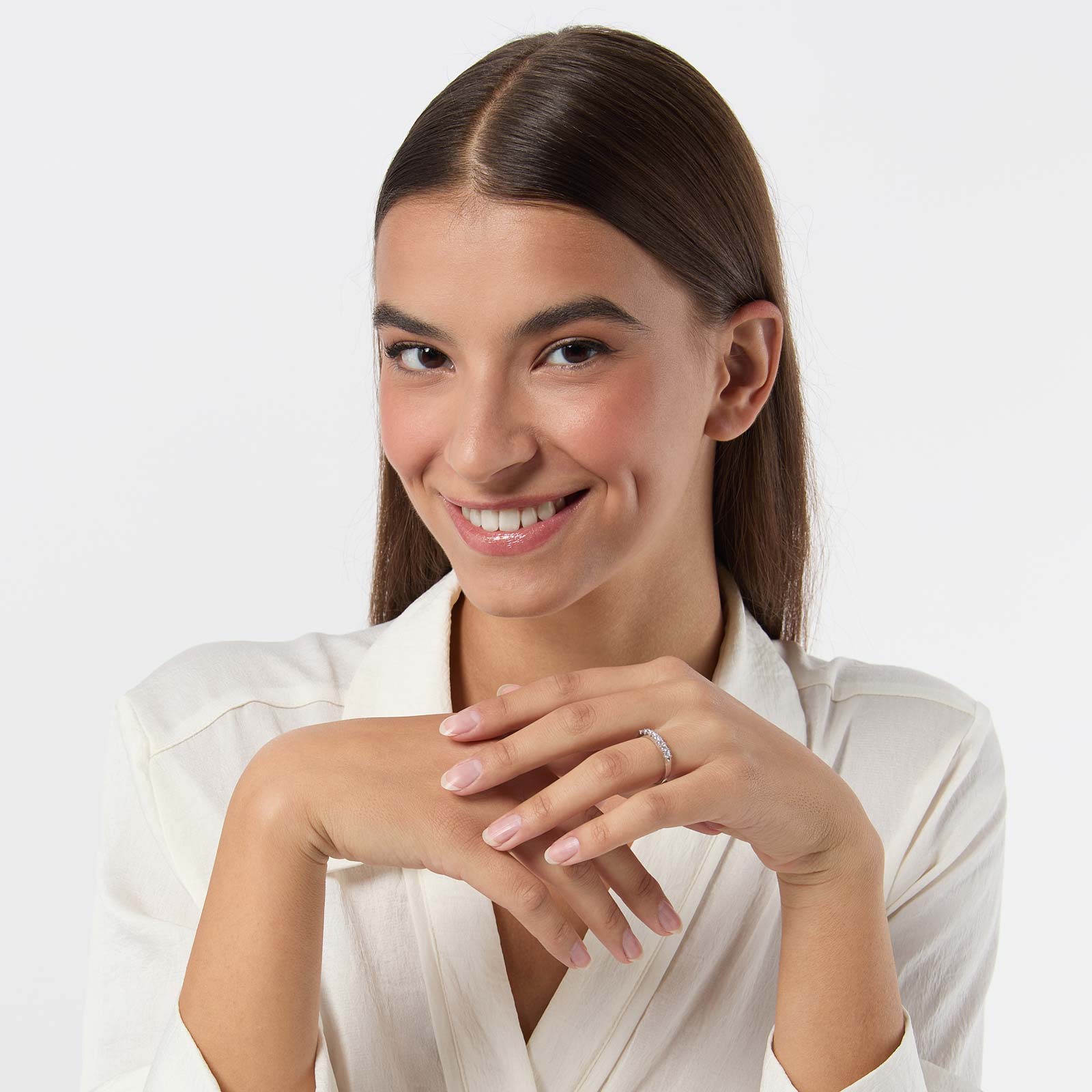 Alliansring Katrin - 18k vitguld, labbodlade diamanter, 0,5 ct