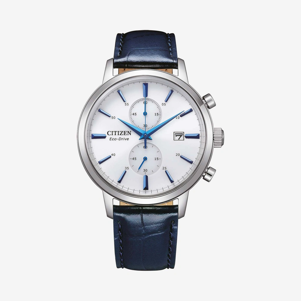 Citizen Kronograf Eco-Drive herr, silver/blå - CA7069-16A