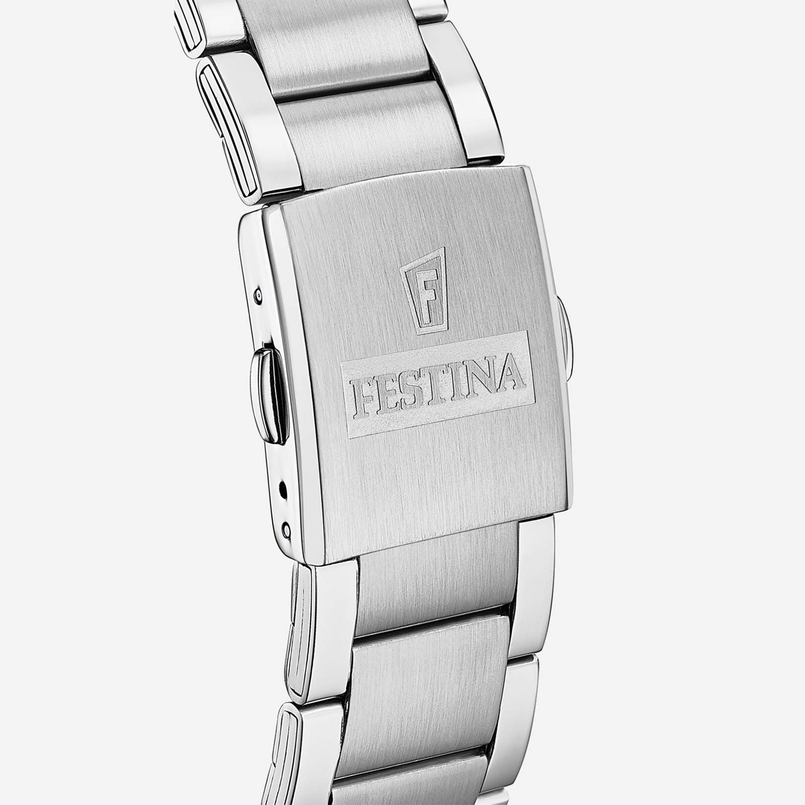 Festina Timeless - herrklocka, stål/vit, 44mm
