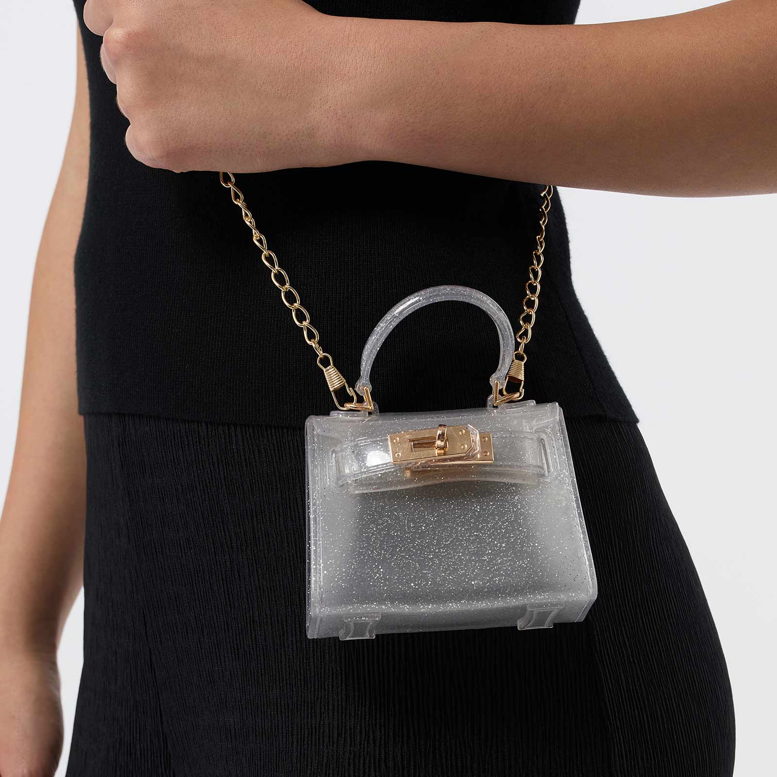 Vit plastväska - mini