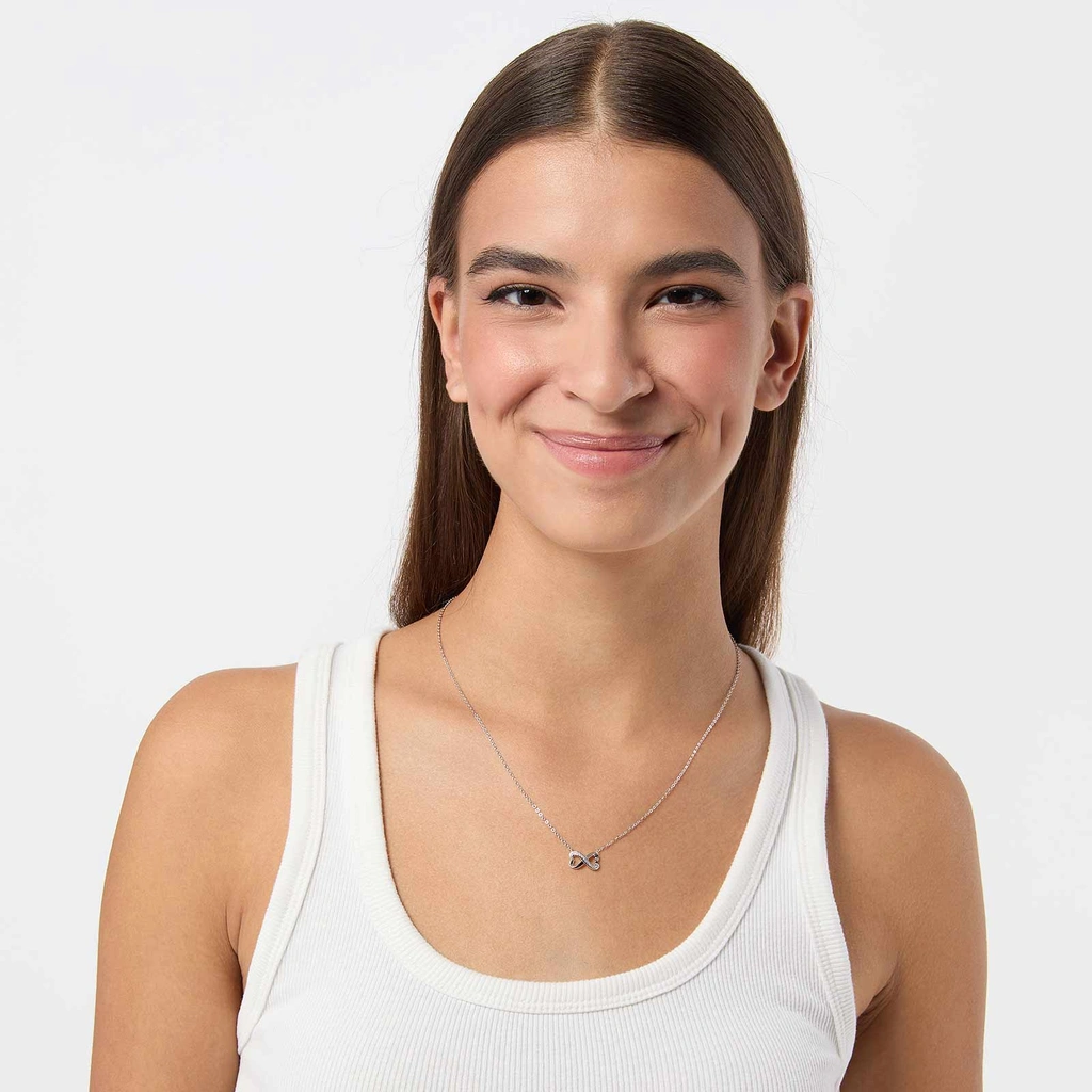 Halsband i äkta silver - infinitysybol/hjärtan, 42+3cm