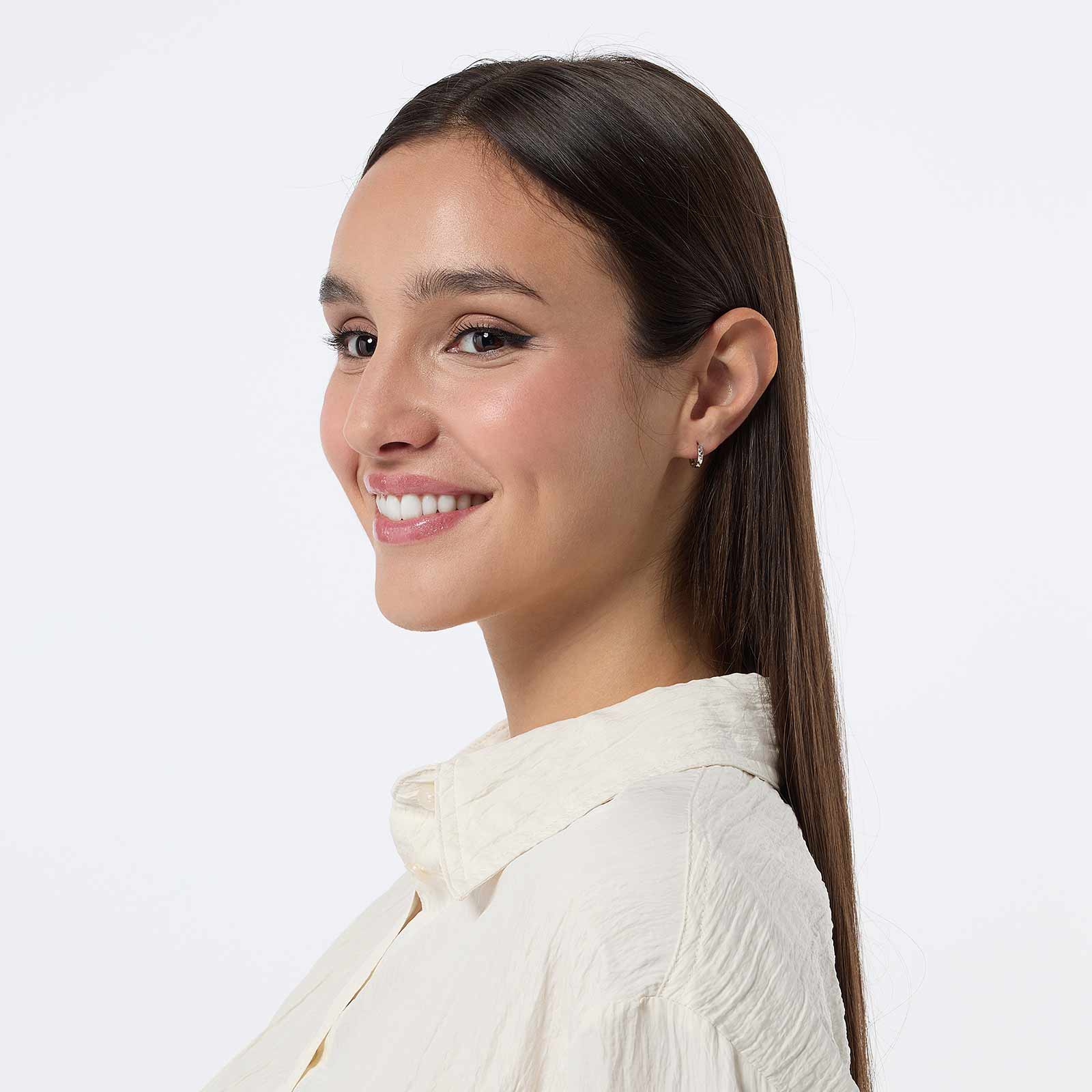 Hoops i äkta silver - mönstrad yta, 10mm