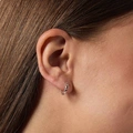 Hoops i äkta silver - mönstrad yta, 12mm