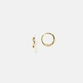 Guldpläterade hoops i äkta silver - mönstrad yta, 10mm
