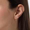 Guldpläterade hoops i äkta silver - mönstrad yta, 14mm