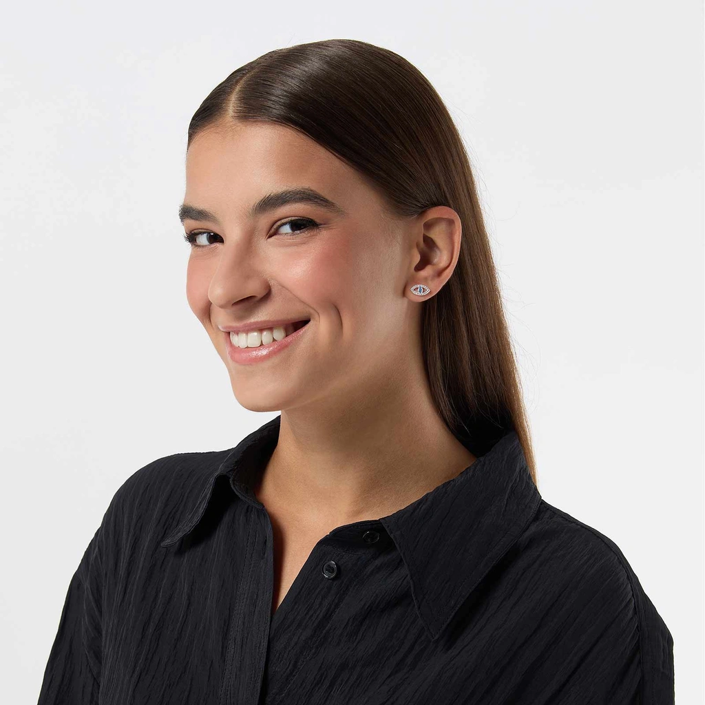 Örhängen i äkta silver - blått öga