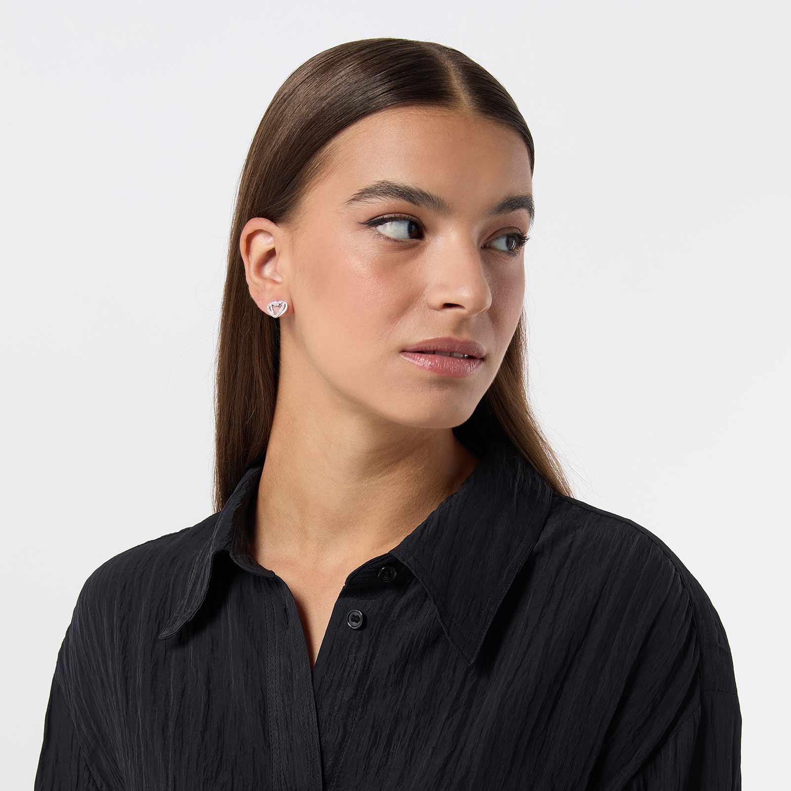 Örhängen i äkta silver - dubbla hjärtan