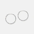 Örhängen i äkta silver - mönstrade hoops, 19mm