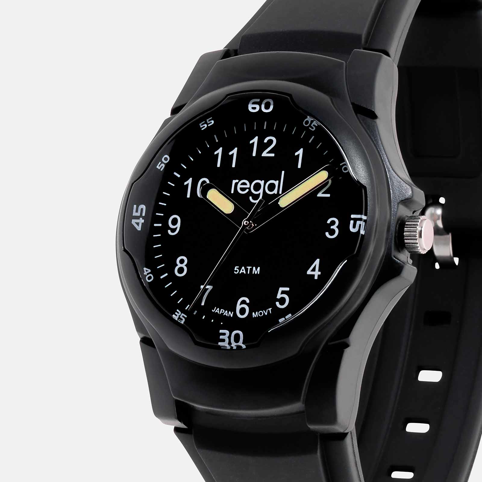 Regal Kids barnklocka - svart plast, 35 mm