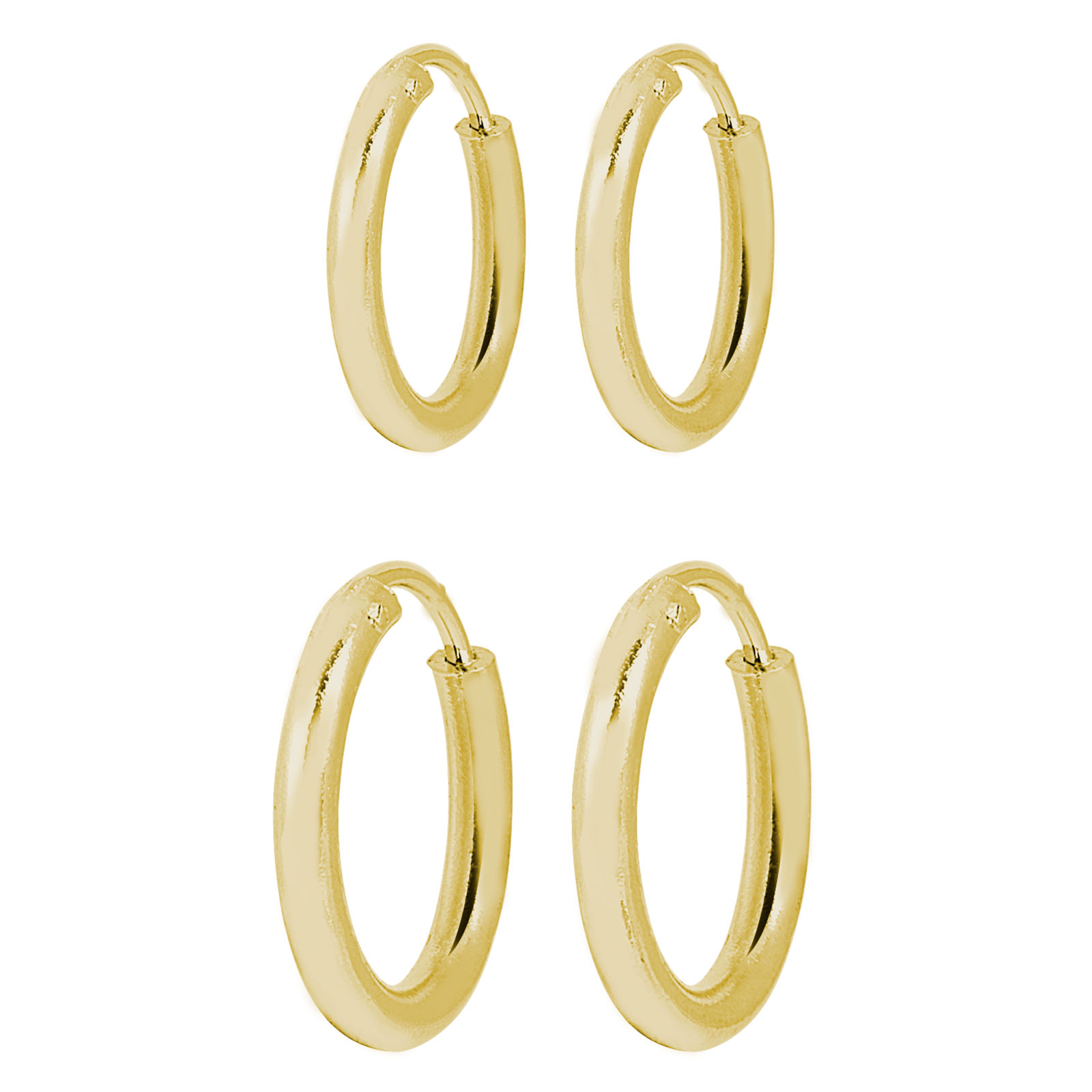 2-pack örhängen - guldfärgade hoops